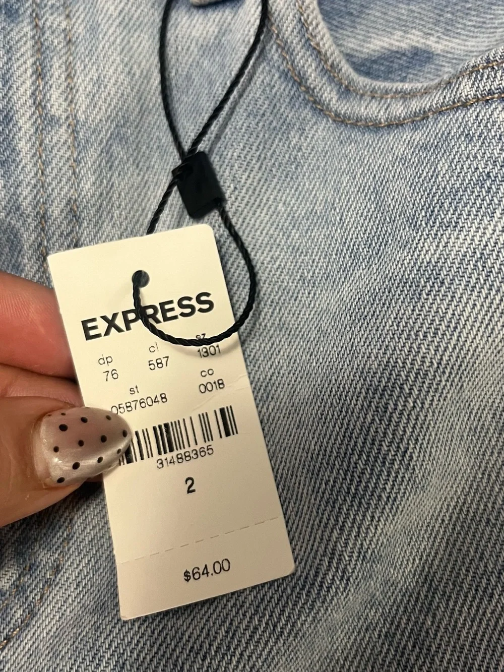 Express Light Blue Denim Shorts with Tag